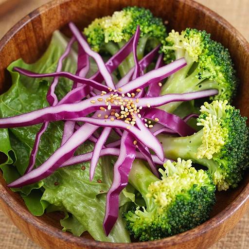 Fresh Vegetable Salad in Wooden Bowl