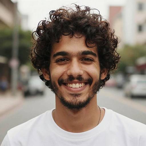 Smiling Bearded Man Outdoor Portrait