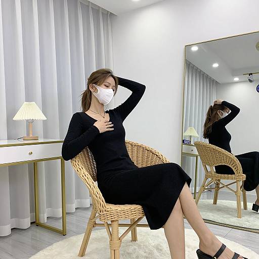 Elegant Woman in Minimalist Setting