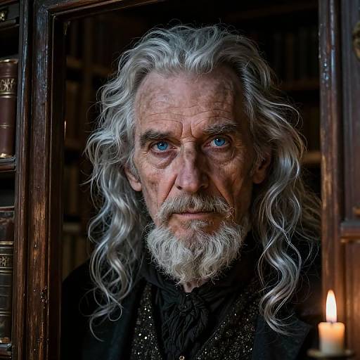 Hyper-Realistic Enigmatic Old Magician