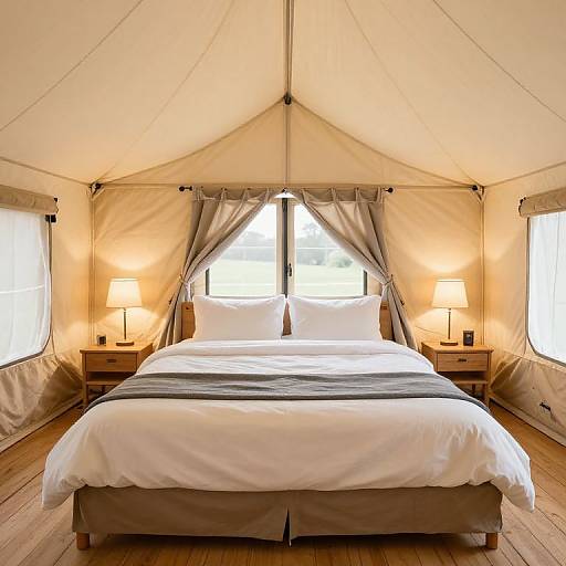 Cozy Luxury Glamping Tent Interior