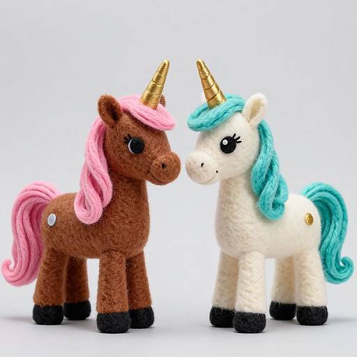 Felt Unicorns Nose-to-Nose