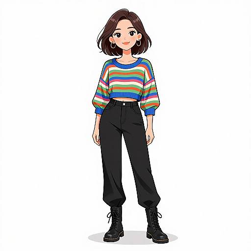 Smiling Woman in Casual Streetwear