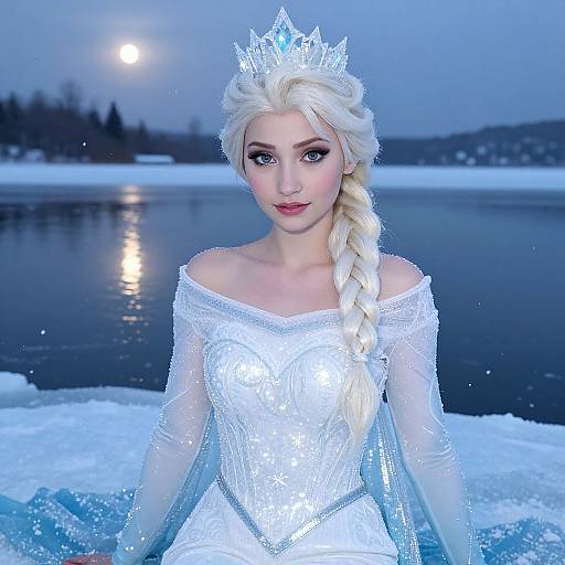 Stunning Elsa Costume Close-Up