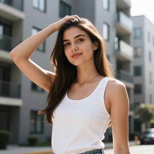 Confident Young Woman in Urban Setting