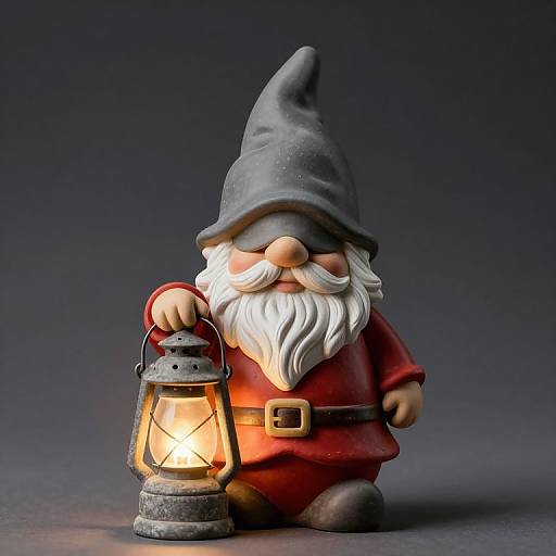 Whimsical Ceramic Gnome with Lantern