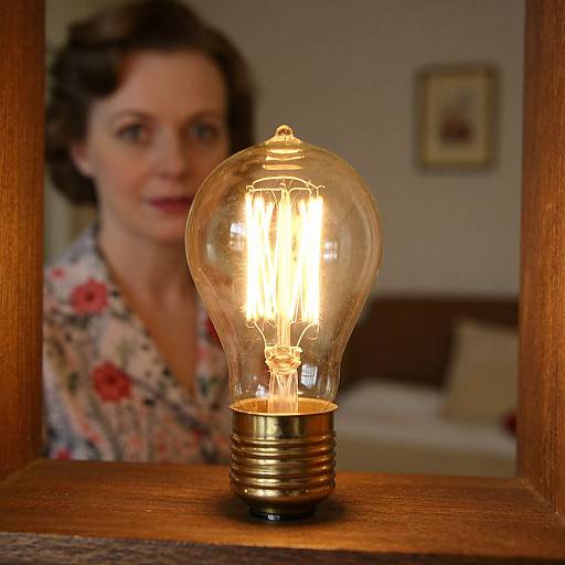 Vintage Incandescent Bulb with Gentle Smile