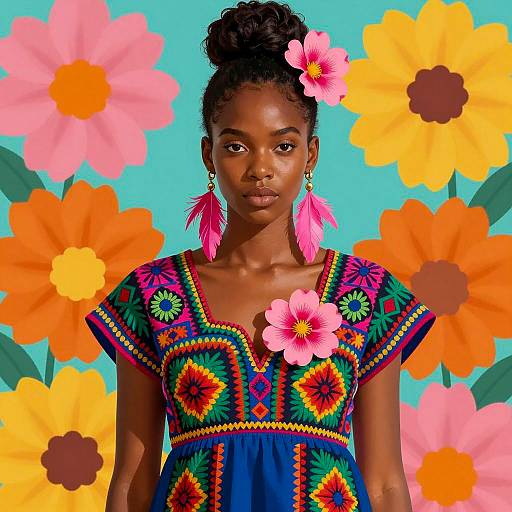 Vibrant Digital Portrait of a Woman