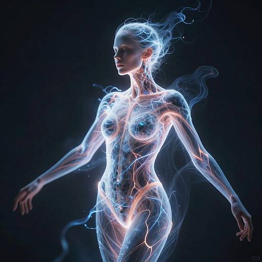 Electric Phantom Woman with Translucent Skin