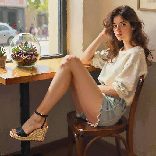 Sunlit Café Espadrilles in Painterly Notan