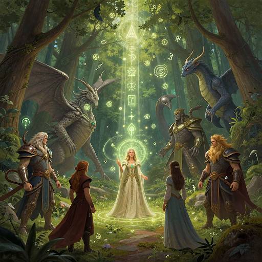 Mythical Creatures and Heroes in Forest