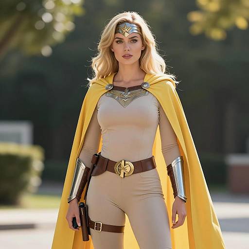 Photorealistic Lady Hero in Vibrant Costume