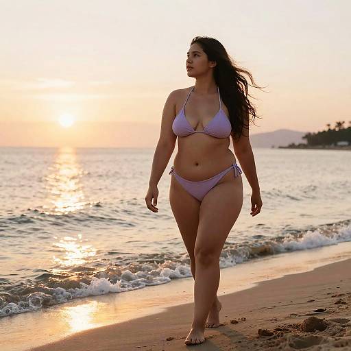 Empowering Sunset Beach Stroll