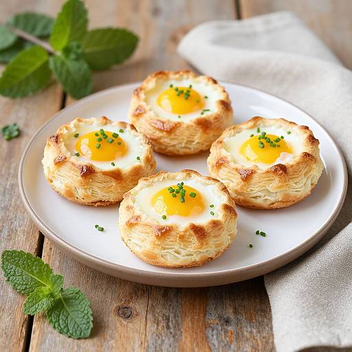 Golden Puff Pastry Cups with Eggs