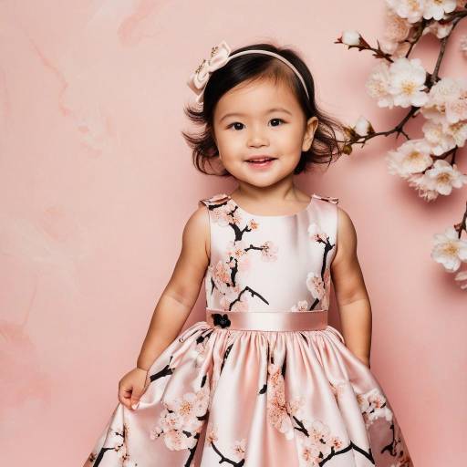 Smiling Toddler Girl in Floral Dress