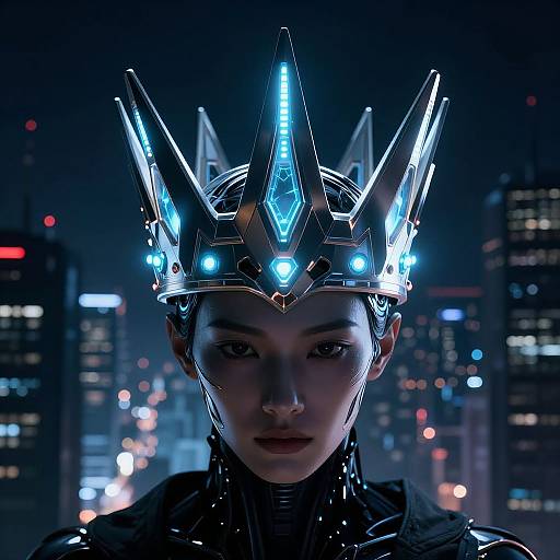 Cybernetic Monarch's Futuristic Crown