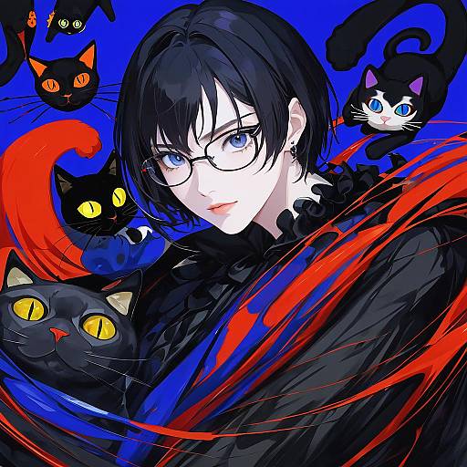 Illustration of Morgana (persona 5), persona in the style of Ainy