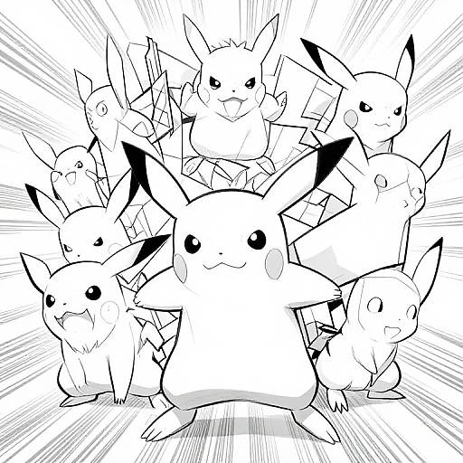 Energetic Pokemon Battle Outlines