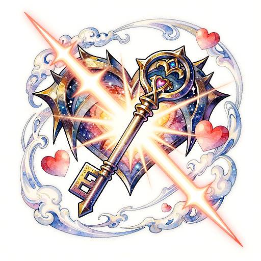 Kingdom Hearts Keyblade Fantasy Tattoo