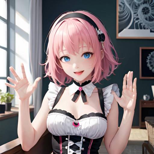 Ultra-Detailed Anime Girl in Maid Costume