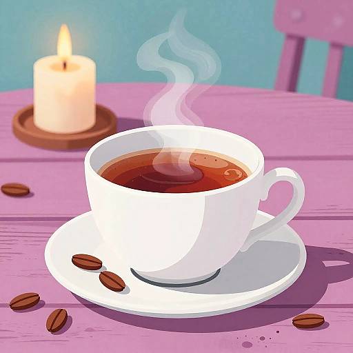 Magenta Teal Tea Candle Illustration