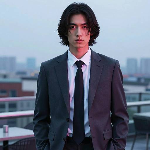 Stacked Bob Male Model in Suit