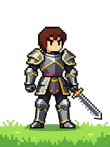Pixel Art Archer with Claymore