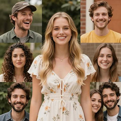 Cheerful Outdoor Photo Collage of Friends