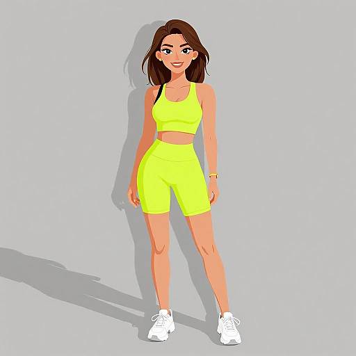Sporty Chic Woman in Neon Yellow