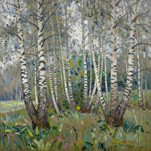 Impressionist Birch Glade in Spring