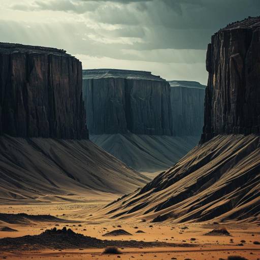 Wind-Swept Desert Mesa Landscape
