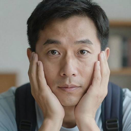 Intense Gaze of a Middle-Aged Man