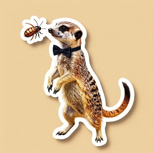 Meerkat Leaping Bug Sticker