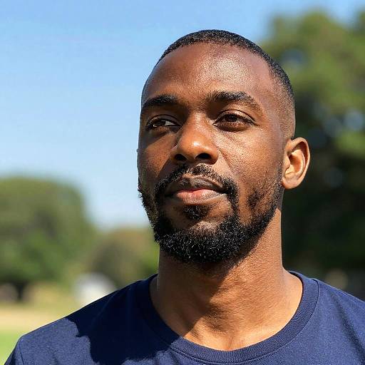 Portrait of Calm Black Man Outdoors