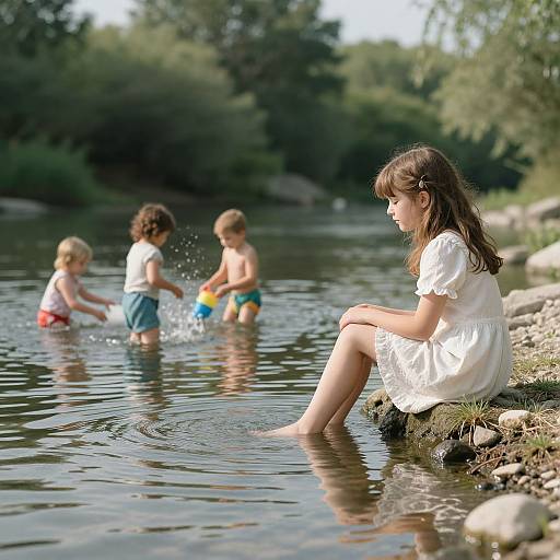 Serene Summer by the Riverbank