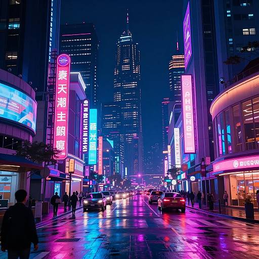 Vibrant Neon Futuristic Cityscape