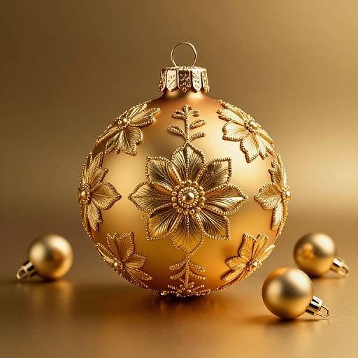 Intricate Gold Floral Christmas Ornament