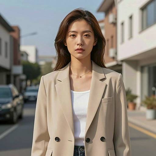 Elegant Asian Woman in Urban Setting