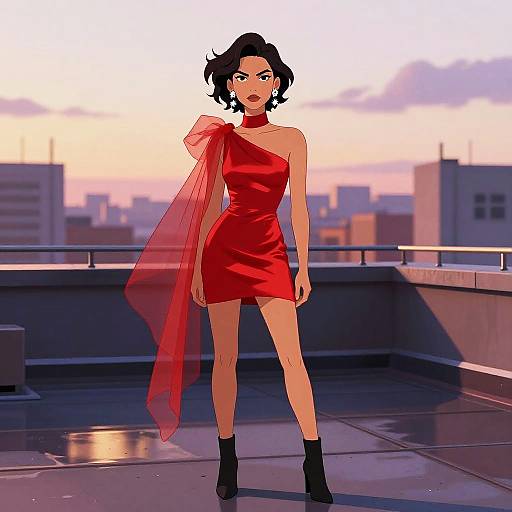 Edgy Urban Rooftop Fashion Portrait