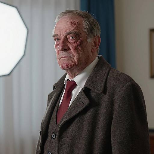 Portrait of a Scarred Older Man