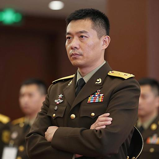 Serious Military Officer Portrait Indoors