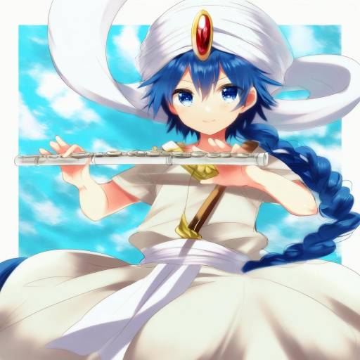 Illustration of Aladdin (magi), magi the labyrinth of magic in the style of Nochita shin