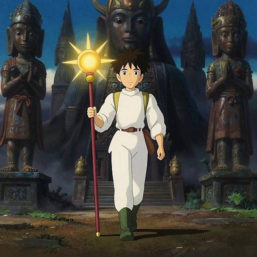 Celestial Guardian in Mystical Landscape