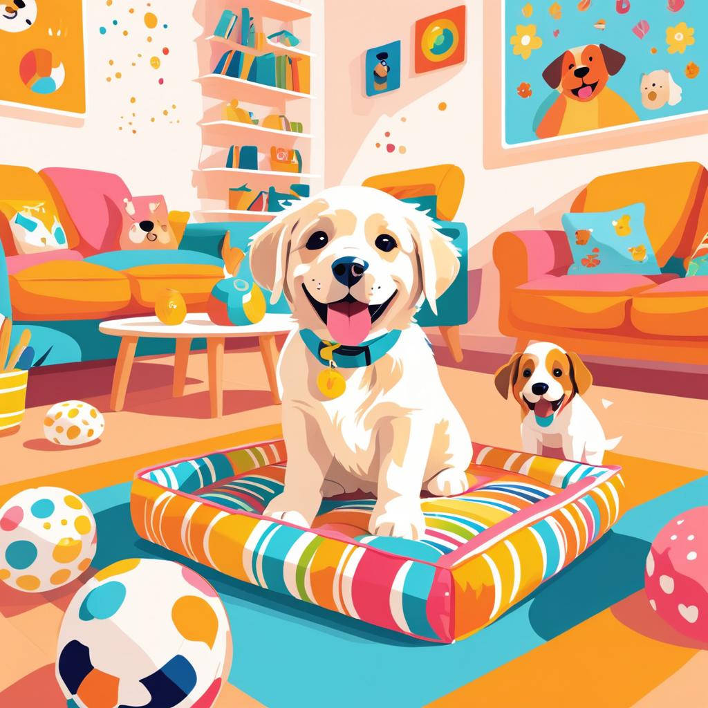 Playful Puppy and Cheerful Children Scene