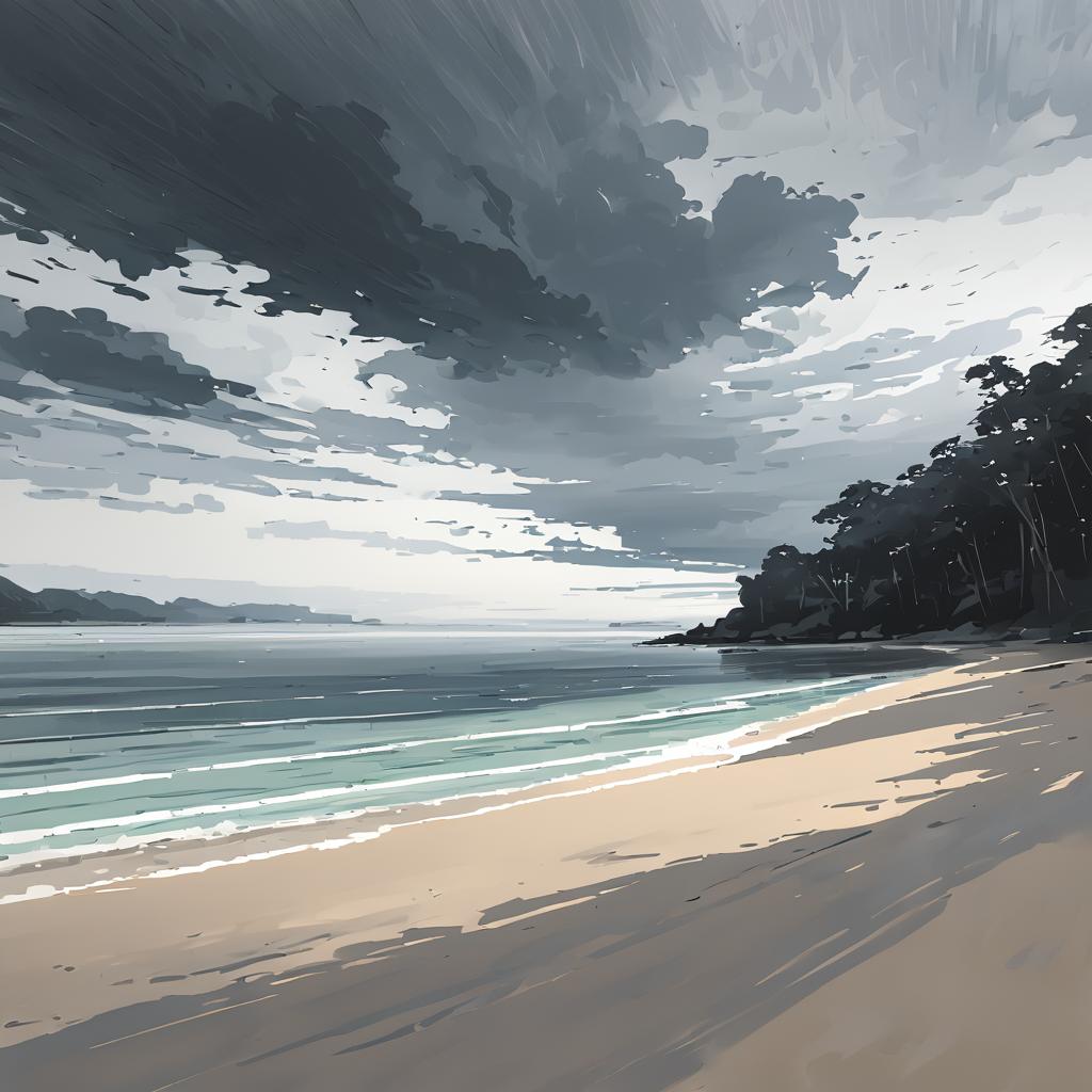 Gloomy Morning at Tranquil Bay Sketch