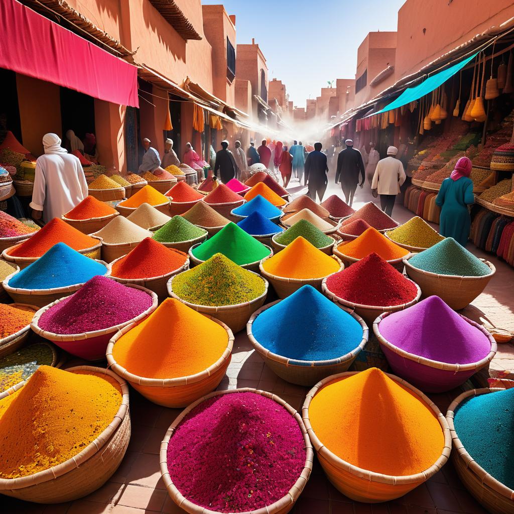 Vibrant Marrakech Market: Impressionism Meets Modernity