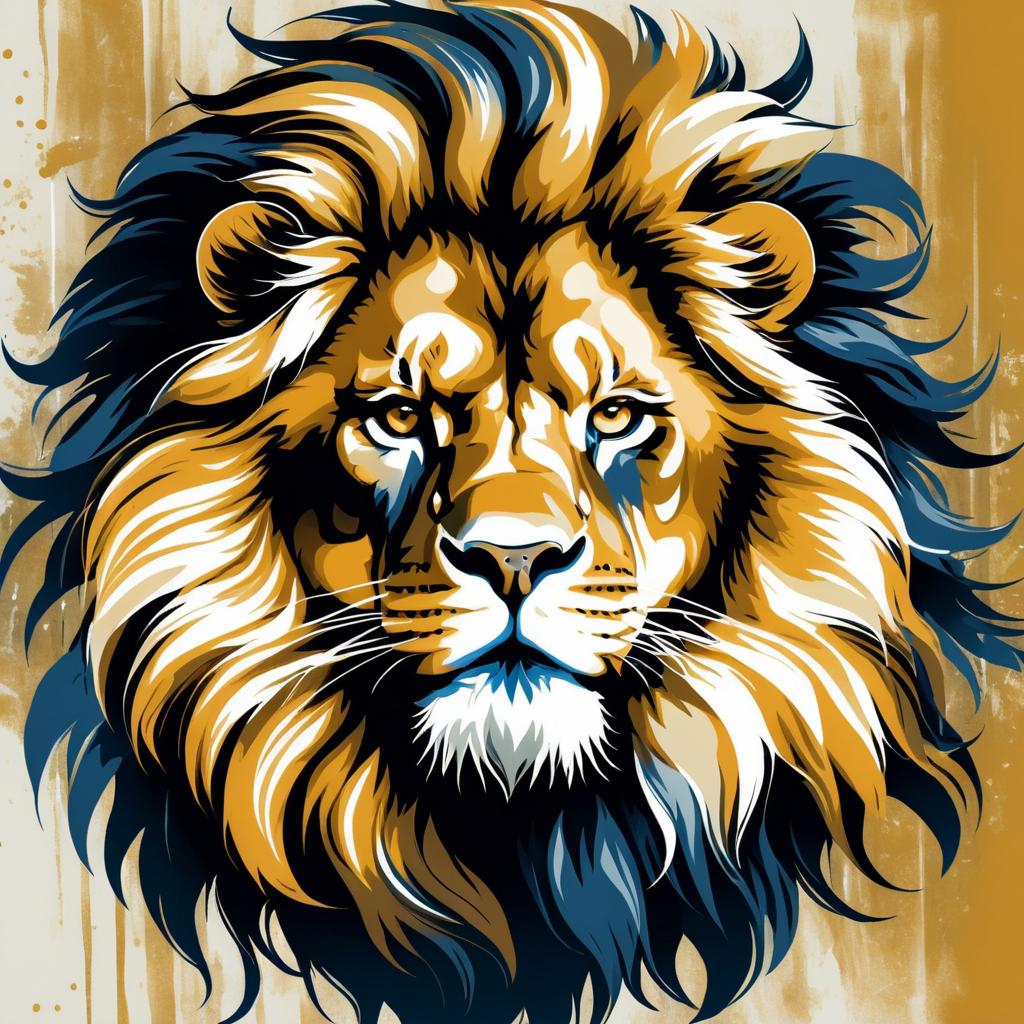 Majestic Lion in Classical Art Style