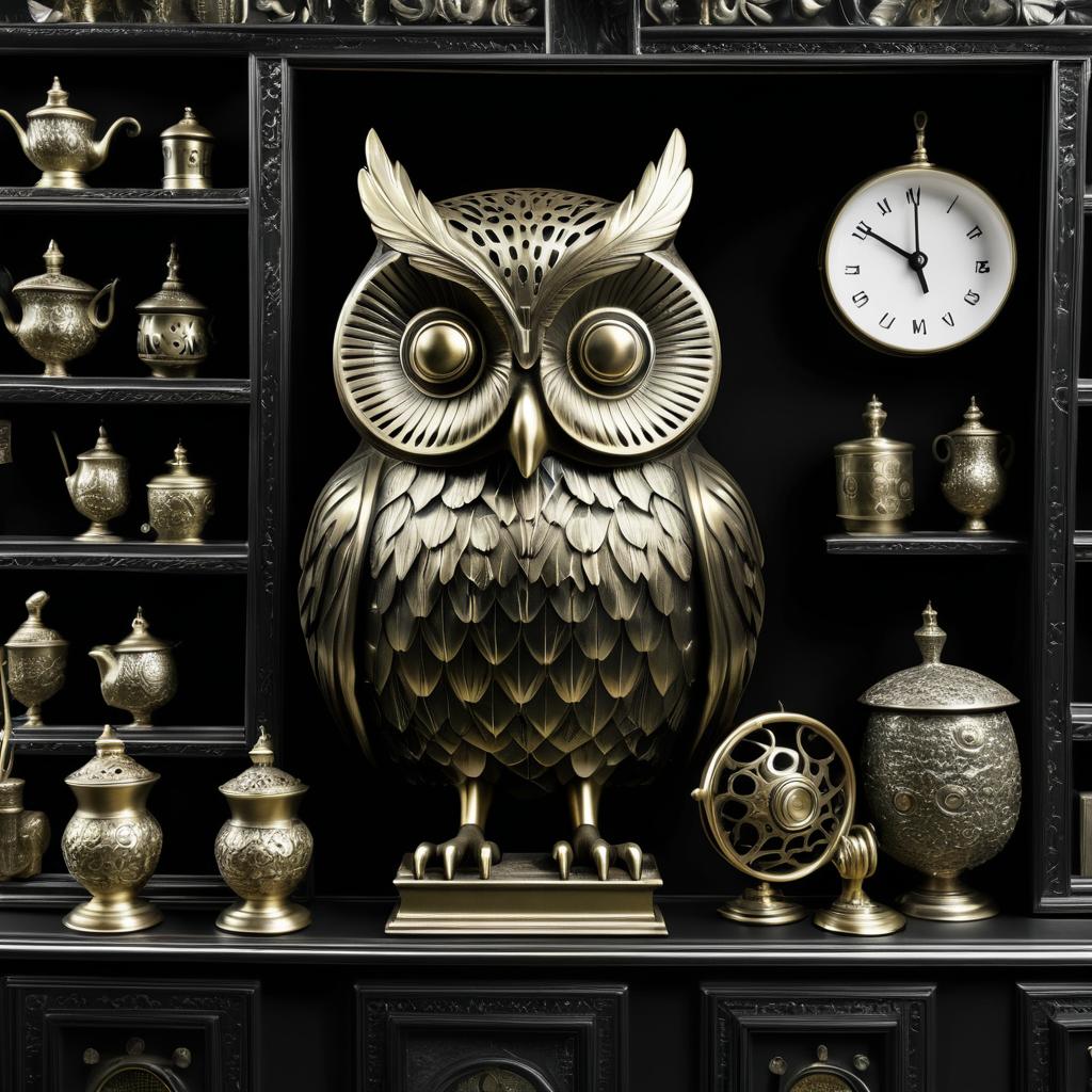 Whimsical Brass Owl in Vintage Shop