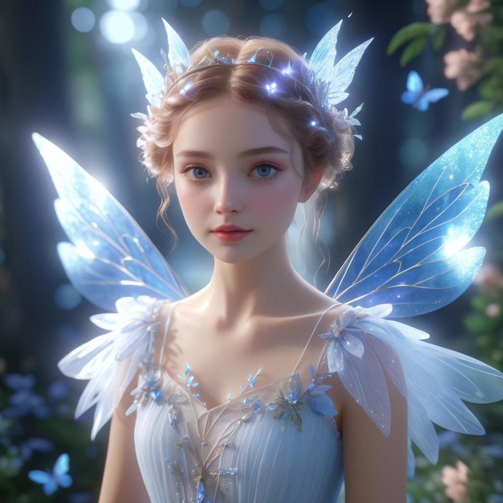 Whimsical Young Fairy Portrait in 8K