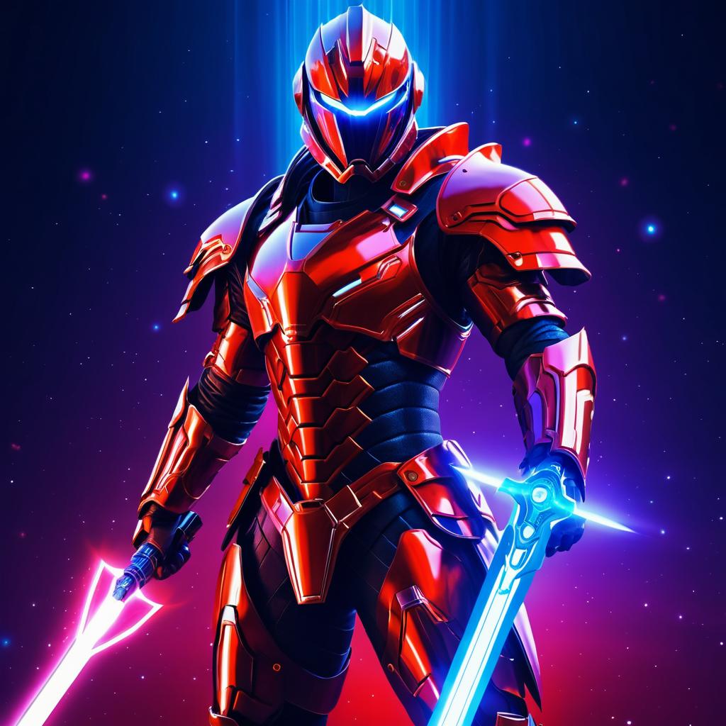 Futuristic Intergalactic Warrior with Plasma Sword